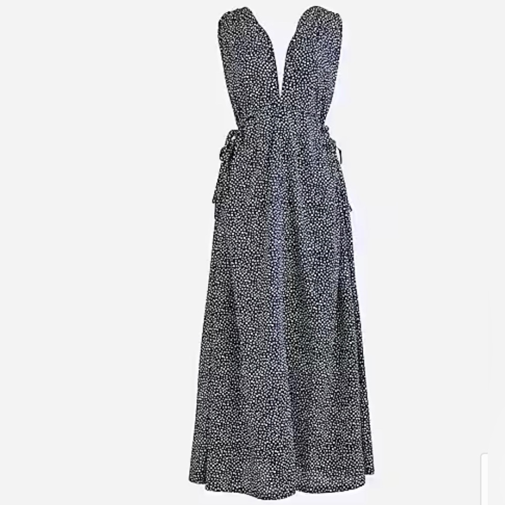 J.crew Side-tie beach dress in dot NWT